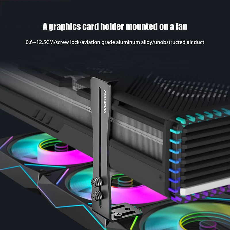 Graphics Card Support Frame Wear Resist Small GPU Fixed Bracket Rust Proof Aluminum GPU Jack Bracket For GPU Fan Position