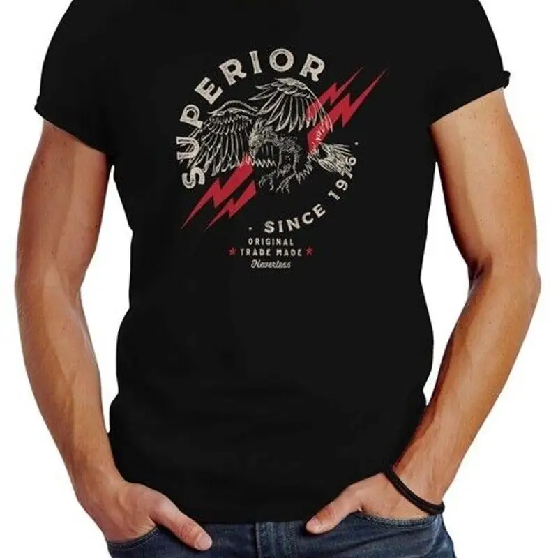Mens Superior Eagle Since 1976 Eagle Print Slim Fit Neverless® TShirt