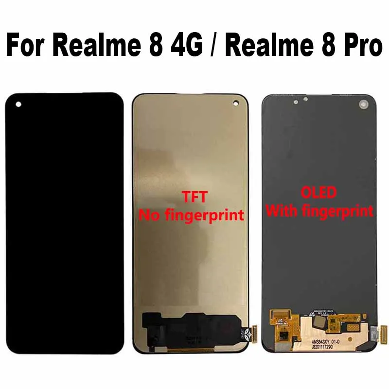 

For Realme 8 4G RMX3085 LCD Display Touch Screen Digitizer Assembly For Realme 8 Pro RMX3081