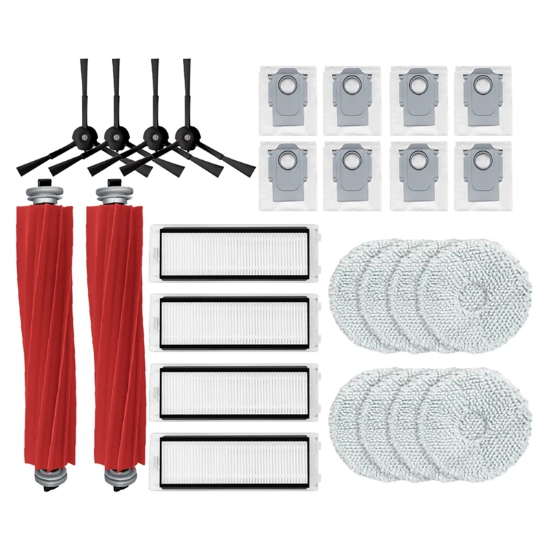 

A44F-For Roborock Qrevo S Replacement Main Side Brush HEPA Filter Mop Pads Dust Bags Spare Parts