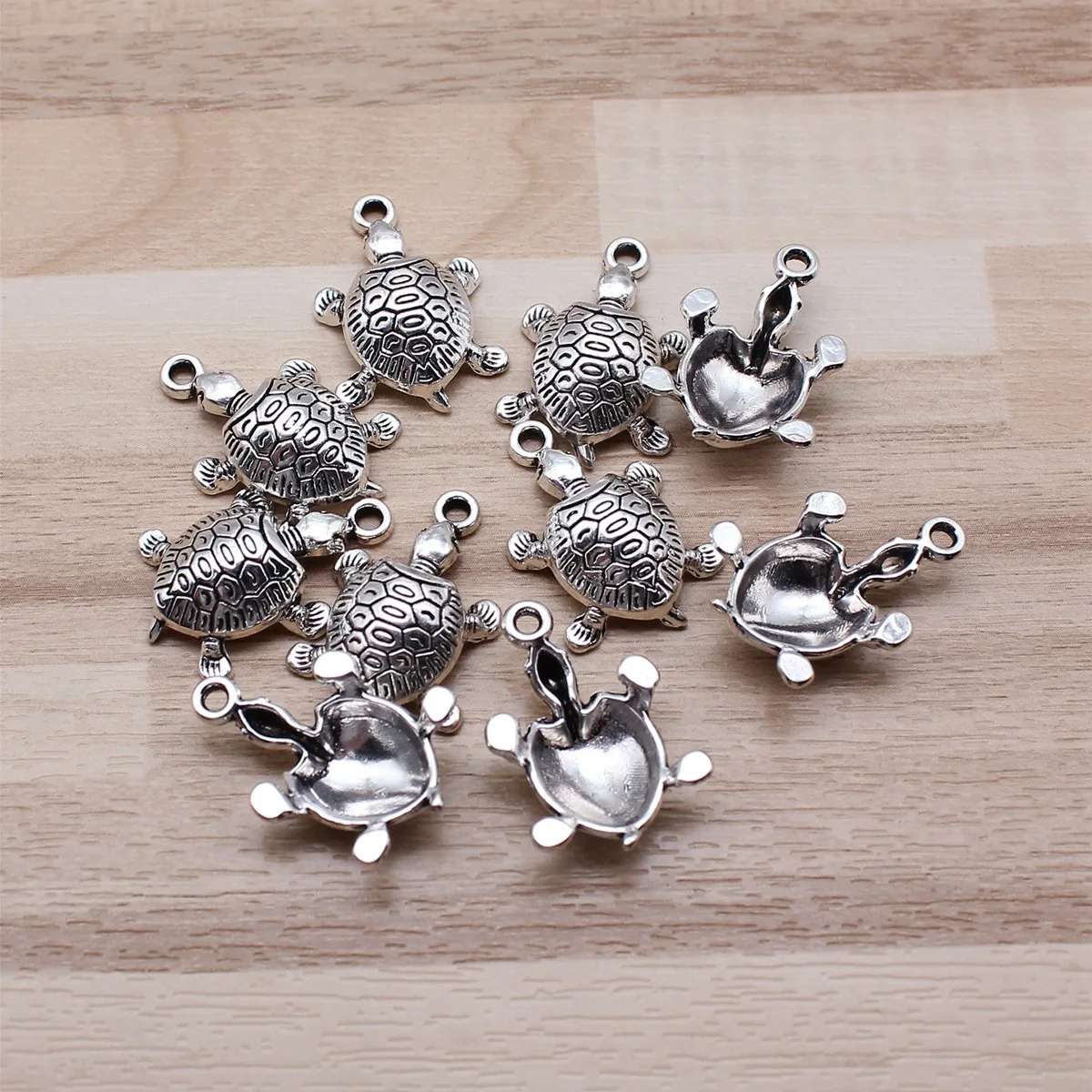 IFOCUS 10pcs/Lot Tortoise Charms For DIY Jewelry Making Zinc Alloy 22x14mm/0.87x0.55inch