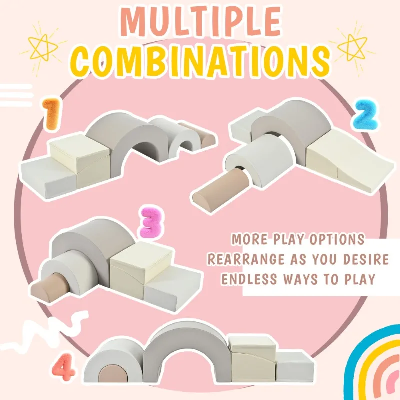 مجموعة مكعبات التسلق الناعمة للأطفال، معدات اللعب الإسفنجية للأطفال الصغار للأنشطة وتطوير المهارات الحركية #2