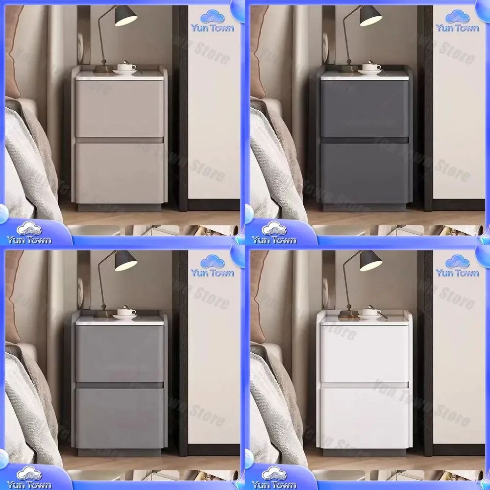 for Solid Wood Bedside Table Ultra Narrow Light Luxury Modern Small Nightstand for Bedroom Home Office Minimalist Furniture