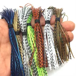 Mixed Color Silicone Skirts Fly Tying Material For Spinnerbait Buzzbait Rubber Jig Lures Barred Squid Skirts 1 Bundle