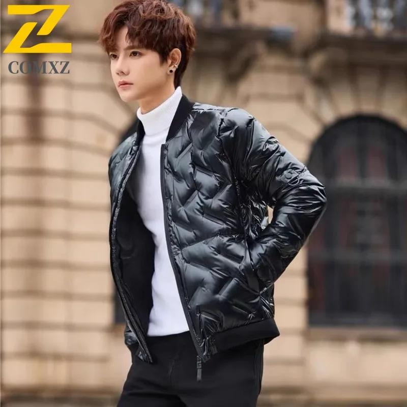 

COMXZ ультра толстый пуховик для пары, зимняя молодежная верхняя одежда, морозостойкий съемный капюшон, термобелое глянцевое пальто на утином пуху 2025