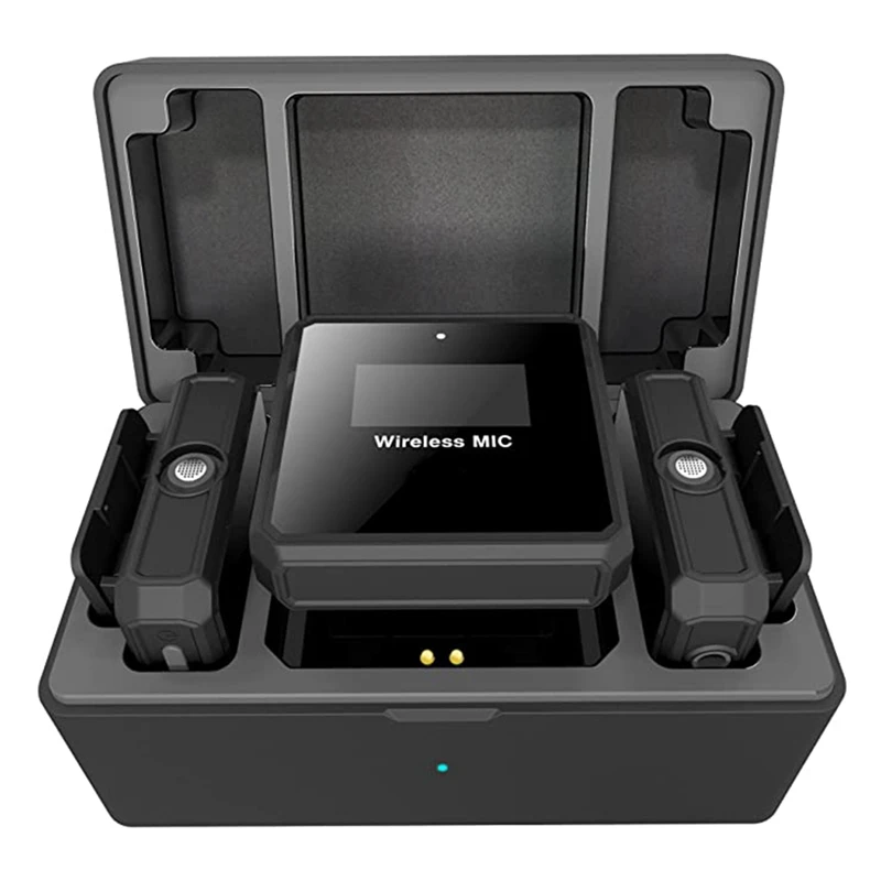One-To-Two Wireless Lavalier Microphone, Intelligent Charging Case, 2.4G Digital Display Accompaniment, Noise Reduction
