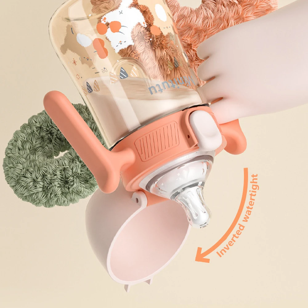 Nowa butelka dla niemowląt z klapką PPSU, szerokie usta ze słomką z kulką grawitacyjną, odporna na upadki i wysokie temperatury, z blokadą dla dzieci