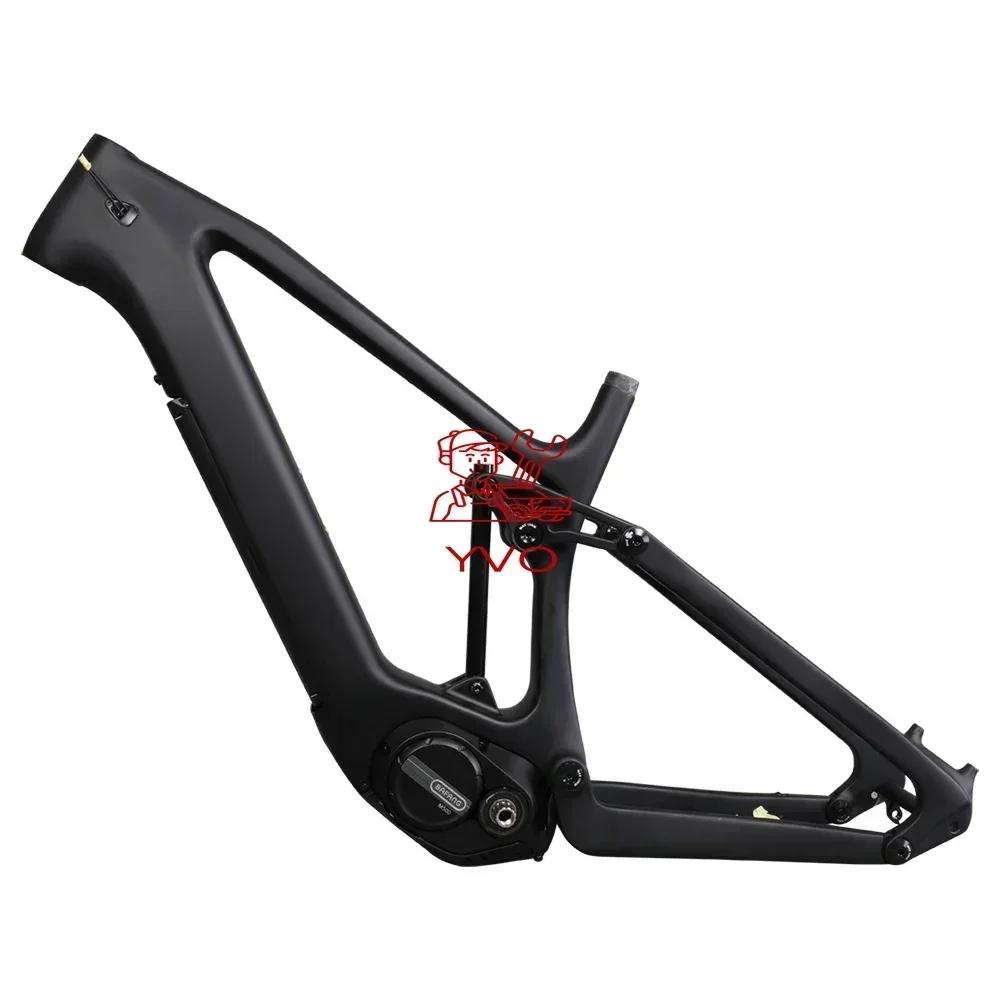 

Light Carbon Fiber EMTB Enduro E Bike Mid Drive Bafang M600 Full Suspension Electric Bicycle Frame