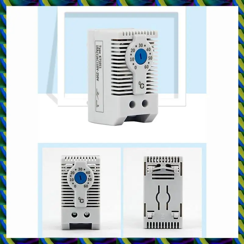 يوميا 4X KTS011 لا عادة مفتوحة قابل للتعديل الميكانيكية متحكم في درجة الحرارة خزانة ترموستات Din السكك الحديدية ، تستخدم للتبريد