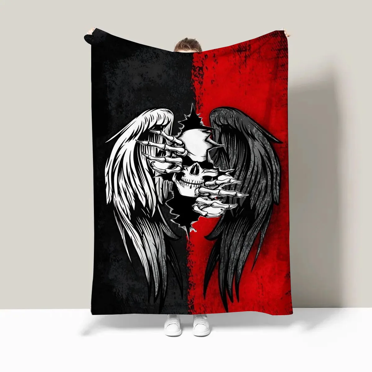 

Черно-красный комбинированный цветной полиэстер, бархатный фланелевой чехол с цифровым принтом, флисовый мягкий чехол для дивана, одеяла для кроватей