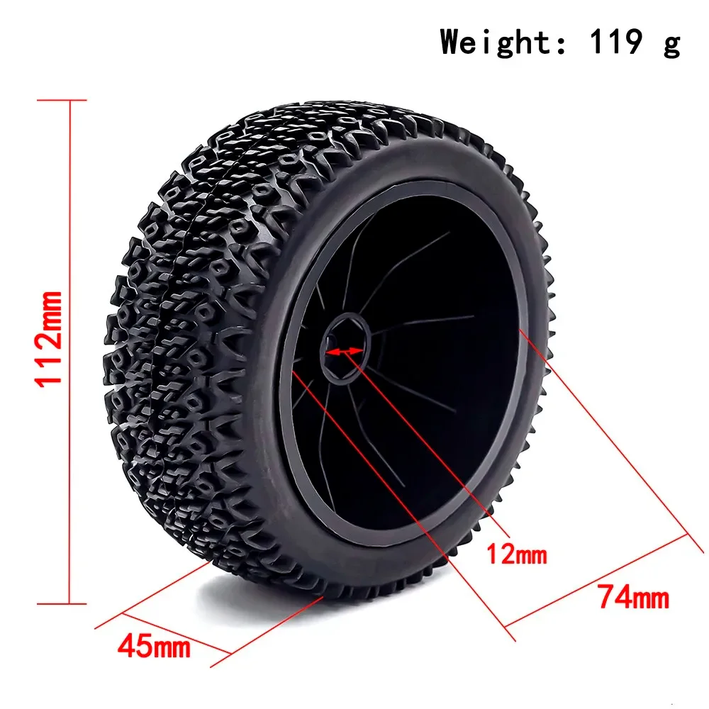 4pcs 112mm 1/10 Short Course Truck Tires Tyre Wheel With 12mm Hex For Slash Arrma Senton HuanQi 727 Vkar 10sc Hpi Rc Car