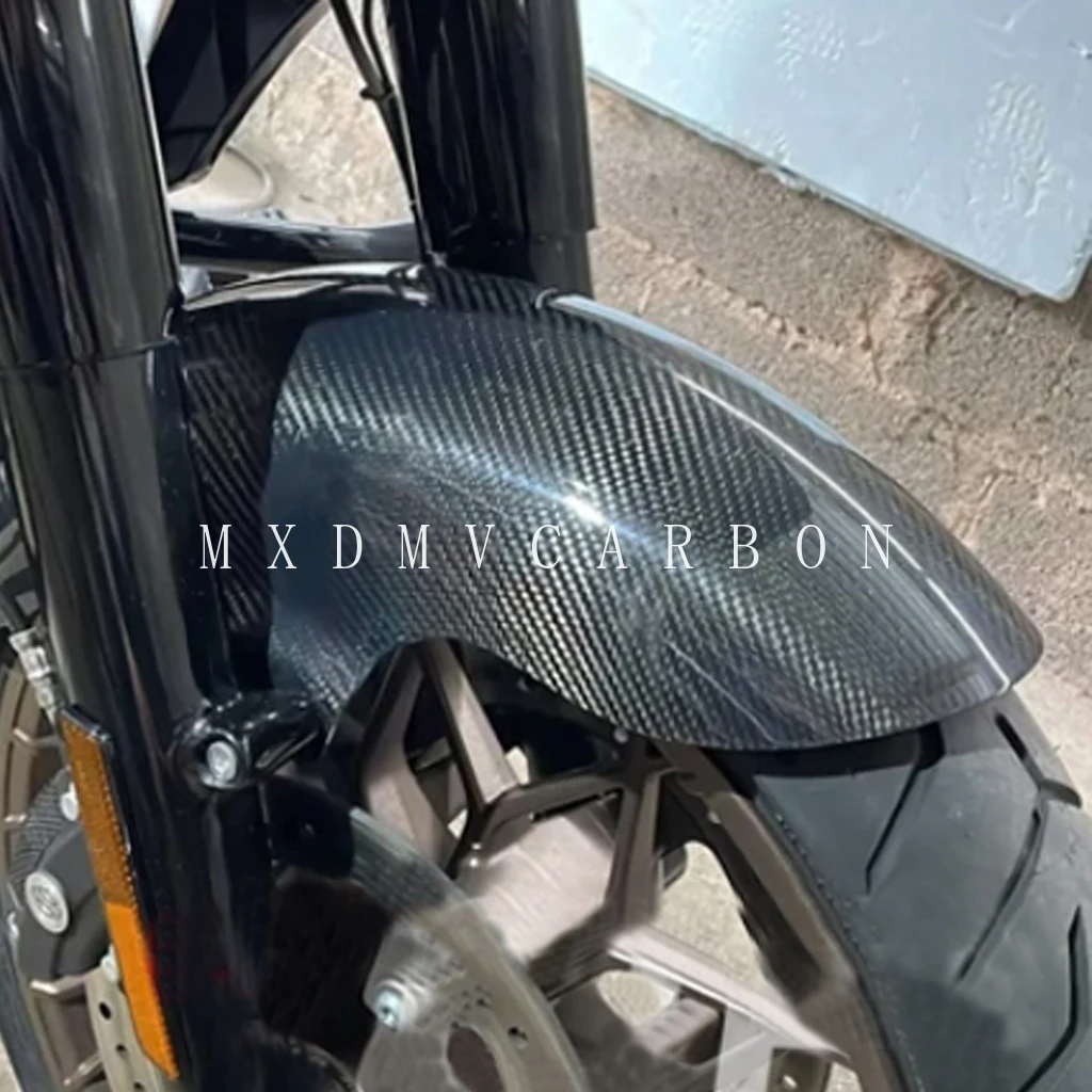 Image of Für Harley Davidson Touring Modelle 2009-2025 Motorrad Carbon-Faser Auspuff Carbon Vorderer Kotflügel Für Harley Original Vorderer Schmutzfänger