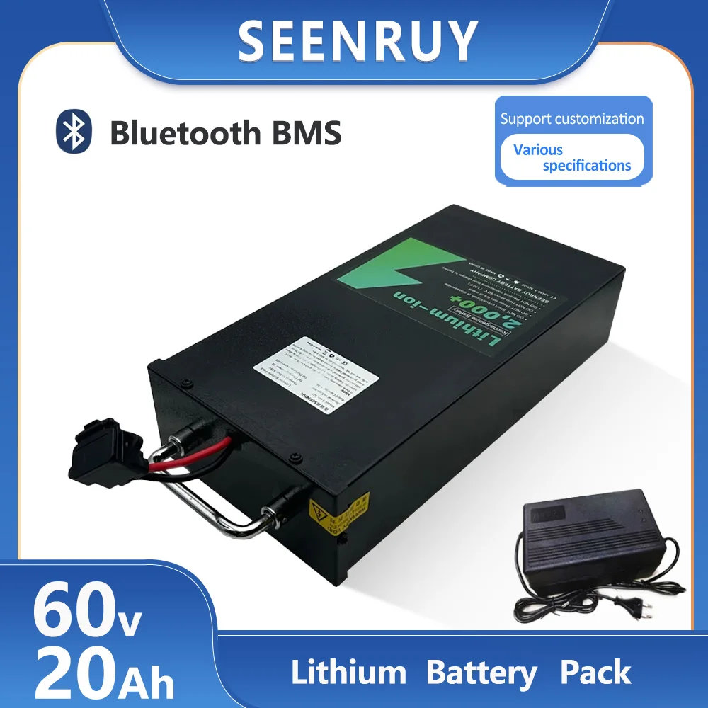 

Литий-ионный аккумулятор 60 В, 20 Ач, встроенный Bluetooth BMS с зарядным устройством 5 А для электрического скутера