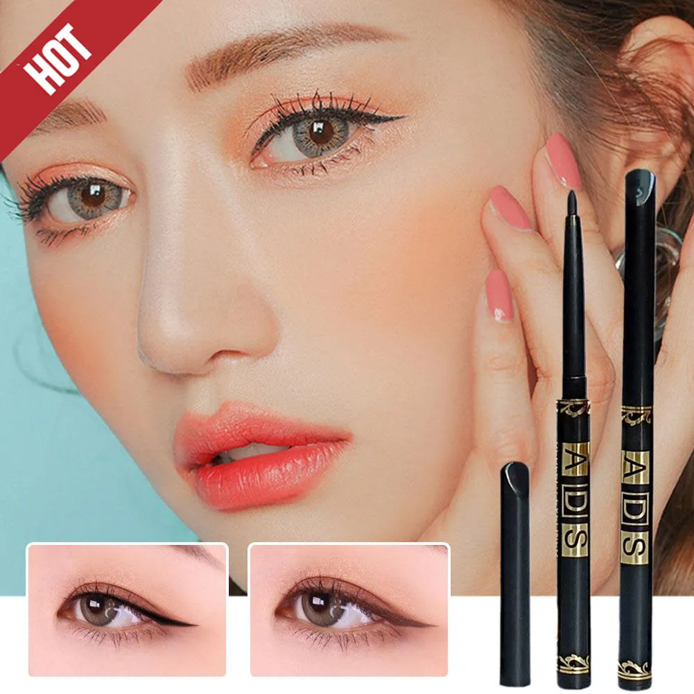 ADS リキッドアイライナー ペン ファインチップ リキッドアイライナー、ブラック 長持ちするフォーミュラ、毎日のアイメイクに簡単に塗布できます