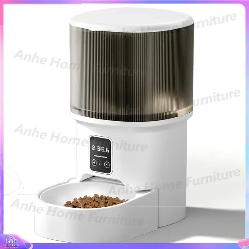 Automatic Dog Feeder with Camera Adjustable Angle 2.4G WiFi 6L Timed Pet Food Dispenser Two-Way Audio Smart Pet Feeder for