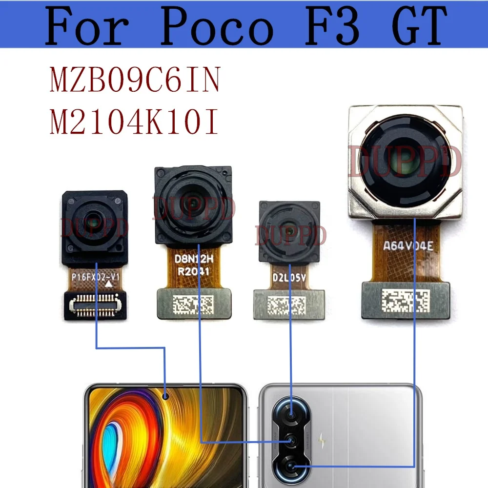Front Rear Camera For Xiaomi Redmi Poco F3 GT K40 Gaming Frontal Selfie Wide Back Facing Main Backside Camera Module Flex Cable