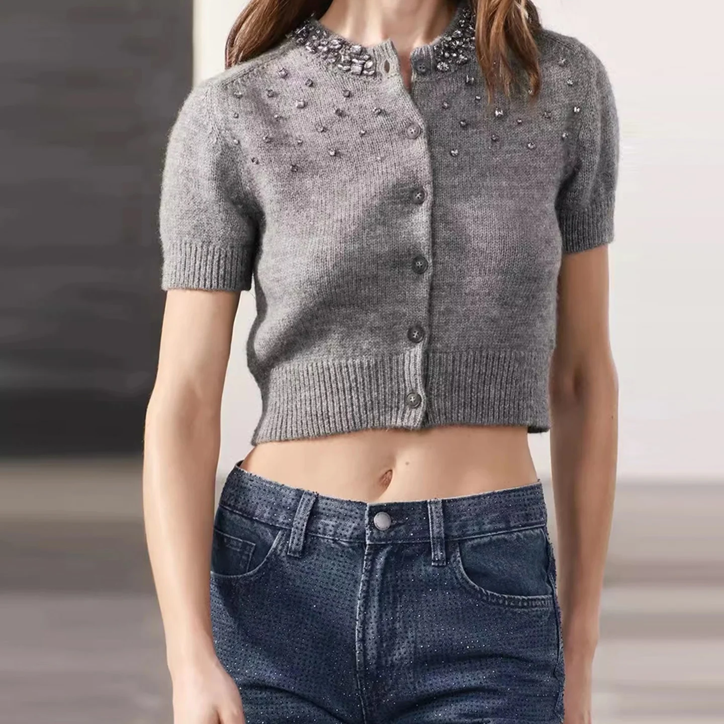 

Новый женский трикотаж ort Sve round Ne Jaet, осень 2024, оригинальный дизайн, облегающий хлопок, цельный, обычный, тонкий...