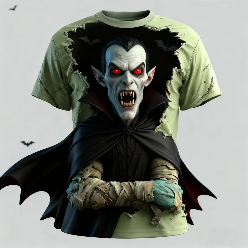 Summer T-shirt Elements Zombie Horror Party Adult Oversized Women's Mens Children's Tees Comfortable and Breathable Short Sleeve