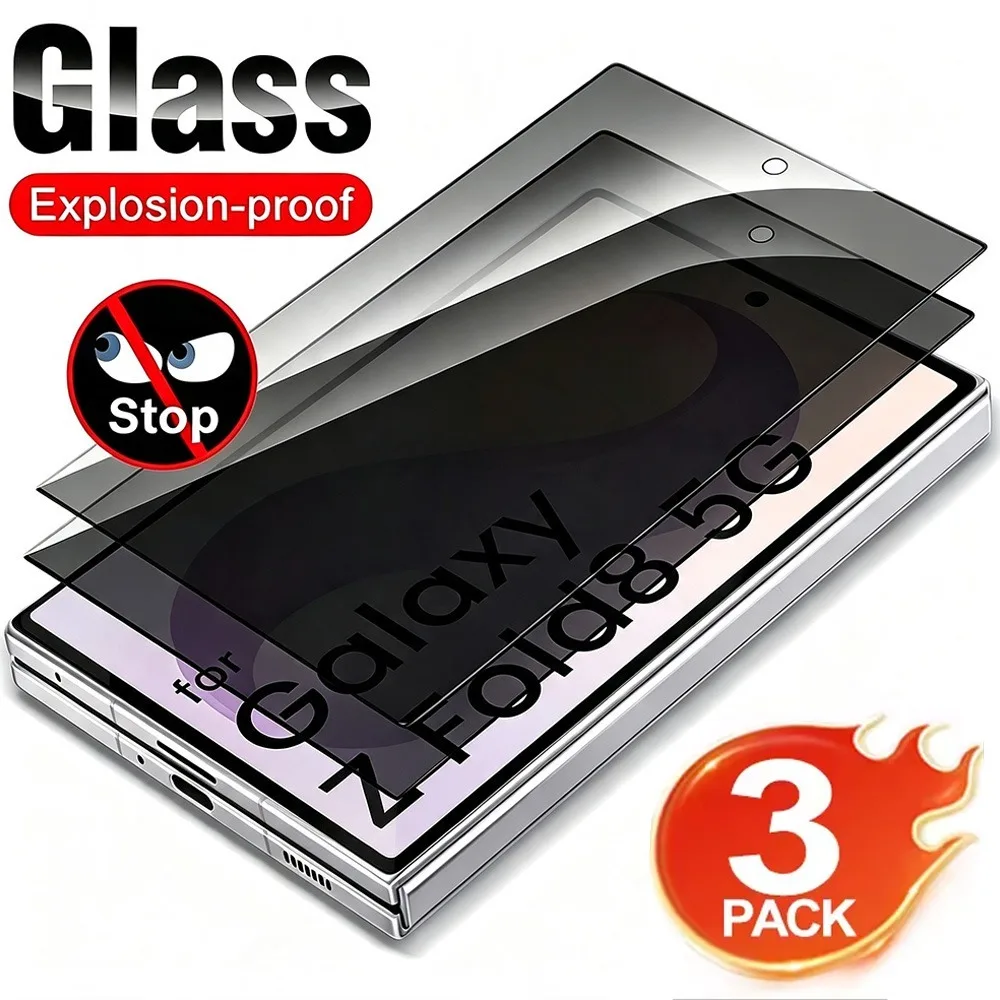 1/2/3Pcs Anti-Peeping Outer Screen Protector For Samsung Galaxy Z Fold 8 Ultra Privacy Anti-Spy / HD Clear Outer Tempered Glass