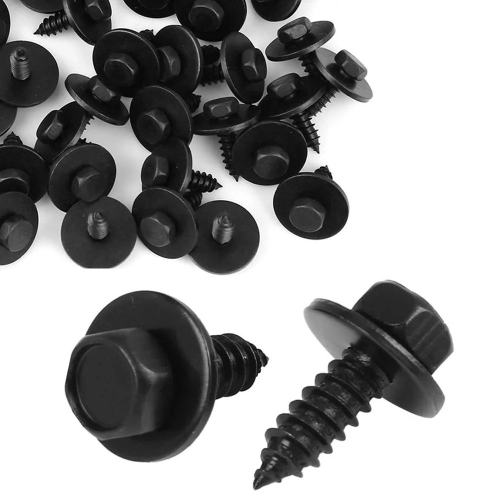 40pcs Chassis Engine Guard Metal Nut/Screw Washers U-shape Clip Car Fender Bumper Cross Head Screws For BMW F10 E46 E92 E90