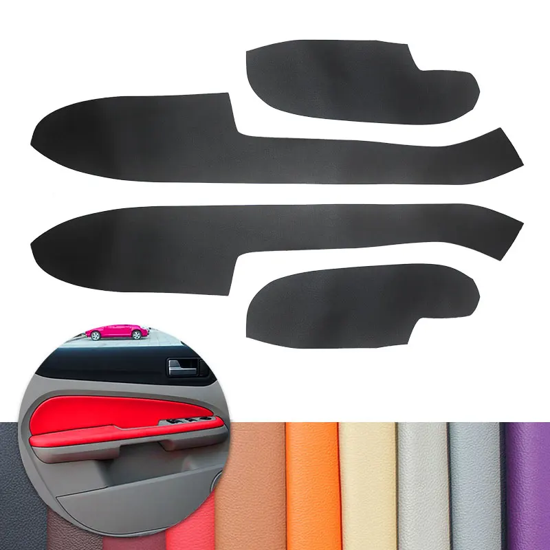 For Ford Focus 2005 2006 2007 2008 4pcs Car Interior Door Handle Armrest / Doors Panel Microfiber Leather Cover Decor