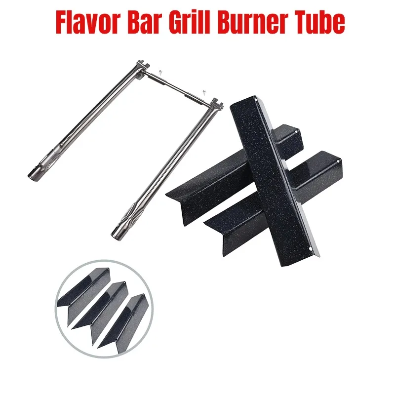 

For Flavor Bar Grill Burner Tube For Weber For Spirit I&II 200 E210 E220 S210 15.3" × 3.5" × 2.5" Porcelain Steel Outdoor