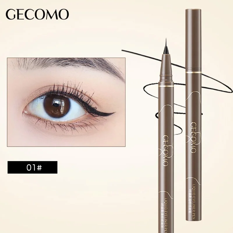 GECOMO Liquid Eyeliner 0.014mm Super Slim Waterproof Quick Dry Long Lasting Color No Smudging Eyeliner Pencil