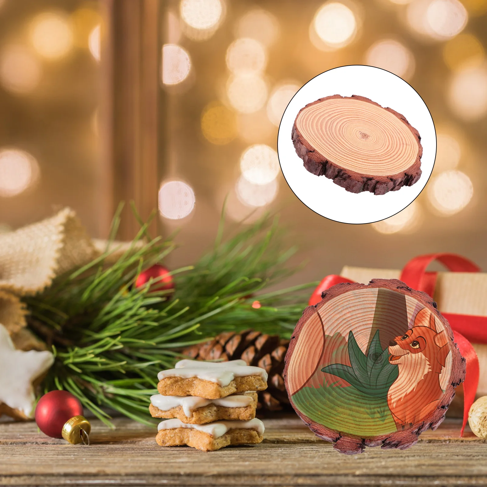 

Natural Round Wood Slices Decoration Paintable Crafts Supplies Multi Purpose Christmas Photo Props for Handmade