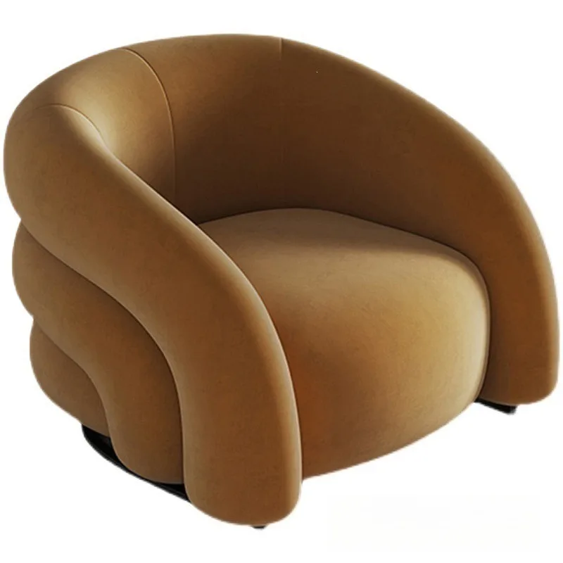 Nordic light luxury single sofa chair, household living room personalized creative flannel single chair