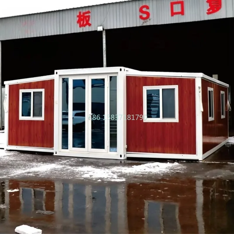 Portable Container House Hurricane Proof Light Steel Foldable Flat Pack Folding House Expandable Storage Prefabricated Container