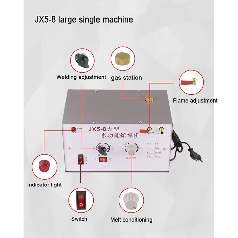 

Jewelry Welding Tools 30W 220V Welding Melting Machine Gold Silver Welding Melting Soldering Maximum Temperature Up JX5-8