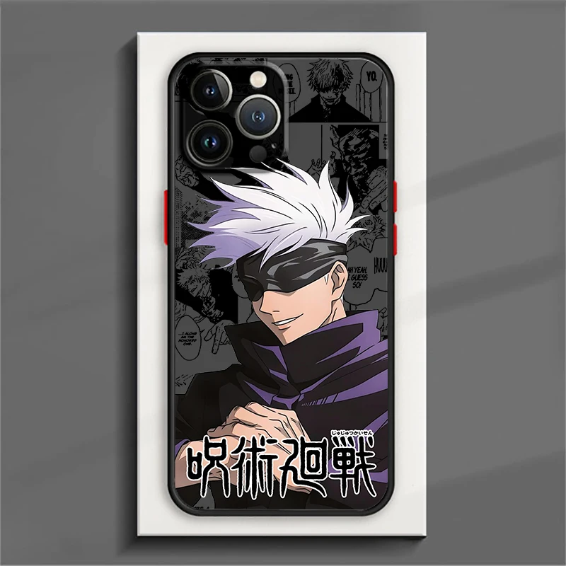 Jujutsu Kaisen Gojo Comic لهاتف Apple iPhone 16 15 14 13 12 11 X XR Mini Plus Pro Max حافظة هاتف شفافة غير لامعة