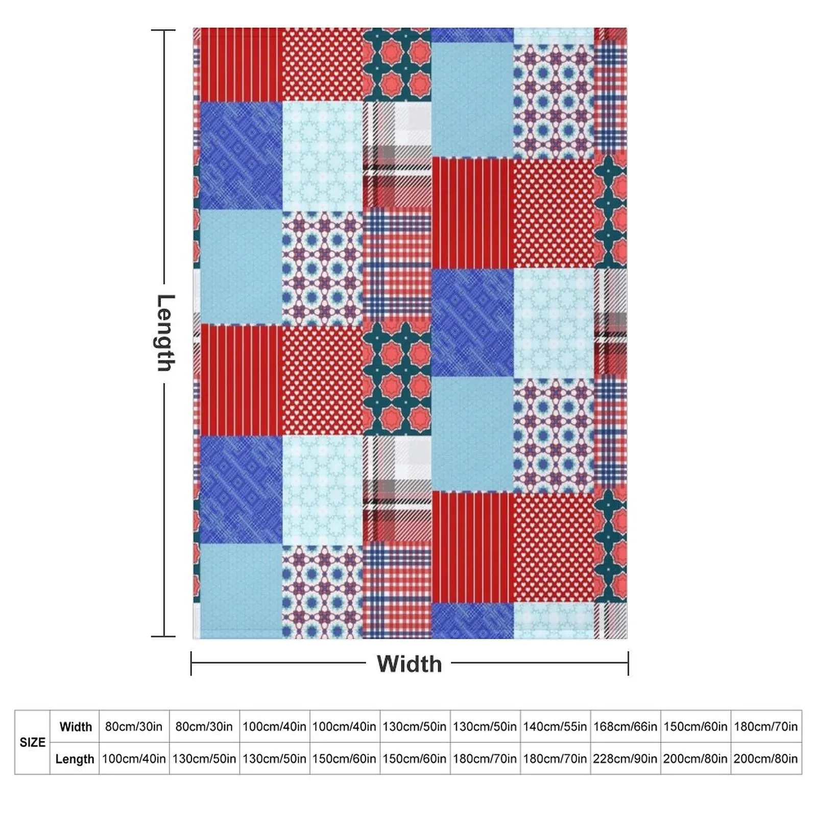 Patriotic Patchwork of Fabric Throw Blanket Summer Plaid Vintage anime Blankets