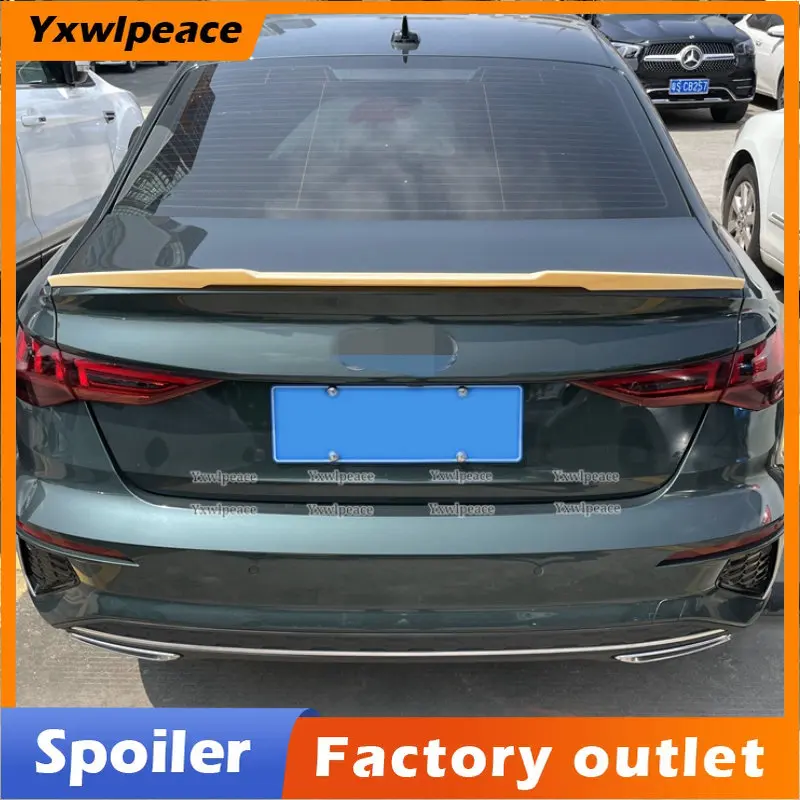 

For Audi A3 Sline S3 RS3 8Y Sedan 2021 2022 2023 Spoiler ABS Material Unpainted Color Rear Trunk Lip Spoiler Car Accessories