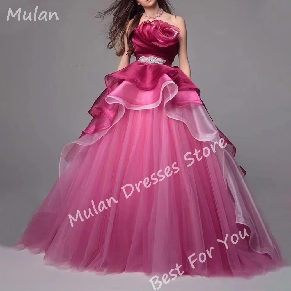 Elegante Lange Quinceanera Jurk Kralen Strapless Vloerlange Baljurk Pornos De 15 Años Prom Party Speciale Evenementen Vestidos 2024