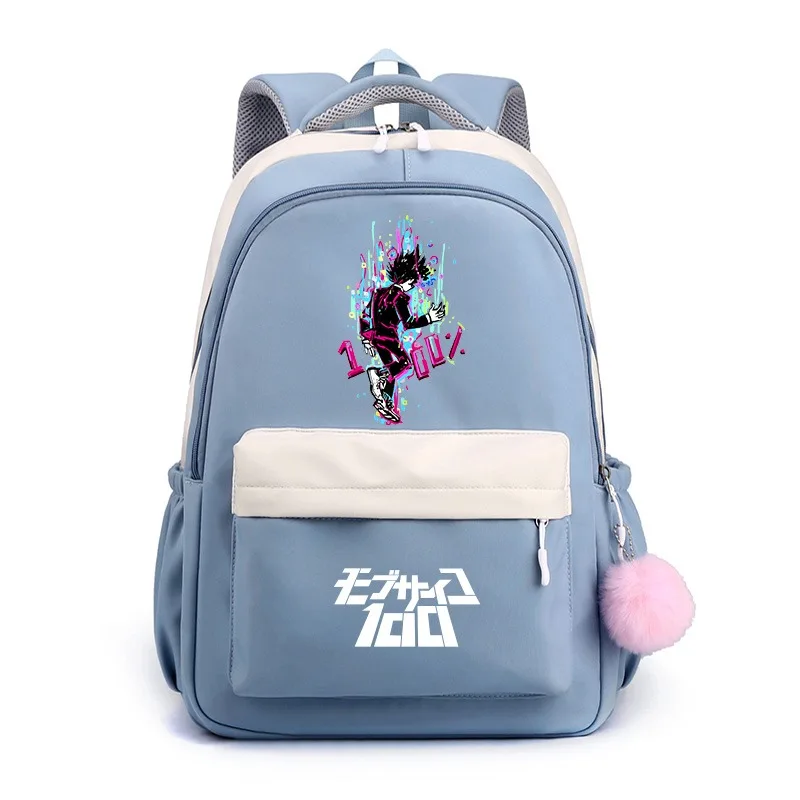 

Breathable mesh, 30×42×23cm Black Blue Pink Purple, Mob Psycho 100, Student Kids Teens School Bags, Anime Backpacks Girls Boys