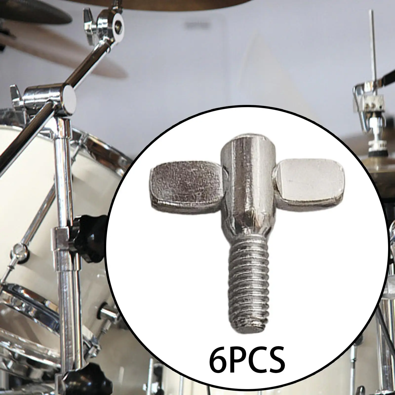 6x Metal Drum Screws Nuts Drum Part Practical Spare Parts Drum Mounting Screws Nut Drum Accessories for Drums Crash Cymbal Stand