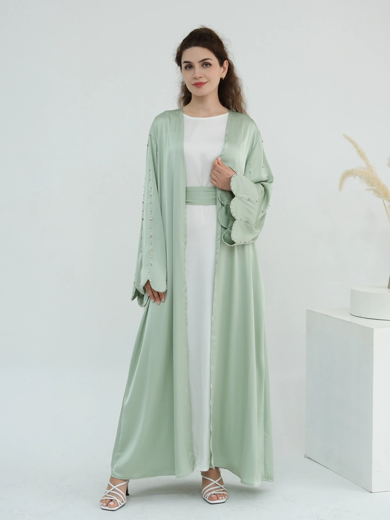 Eid Women Abaya Muslim Diamond Open Dress Jalabiya Ramadan Vestidos Largos Islam Party Arab Long Robe Morocco Dubai Kaftan 2026