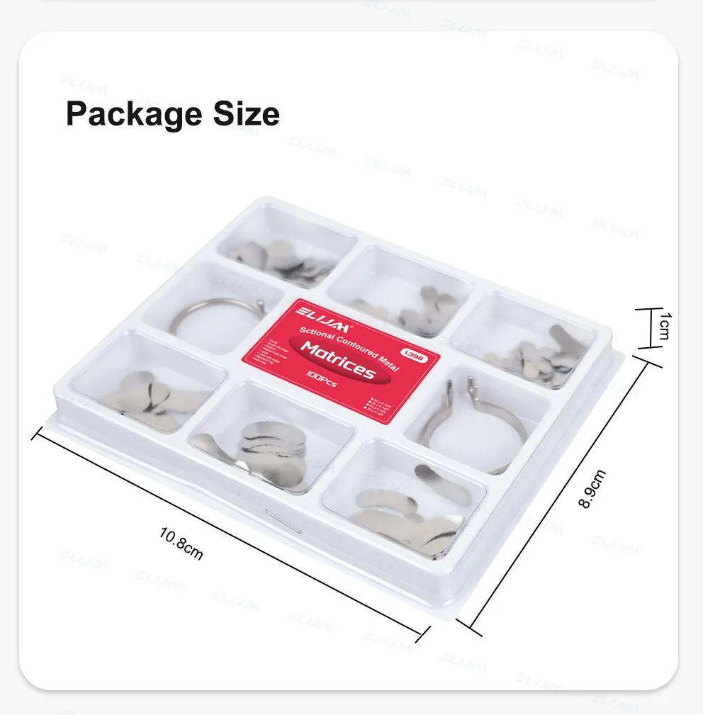 Dental Sectional Contoured Metall Matrizen Matrix mit Federclip Nr. 1.330 Band Harz Klemmung/Sepertierung Ring Zahnarzt Werkzeuge – Detail 4