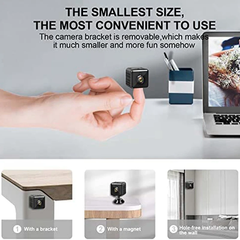 Mini Camera, 2K Wifi Mini Security Camera Indoor Mini Camera Live Transmission Mobile Phone APP