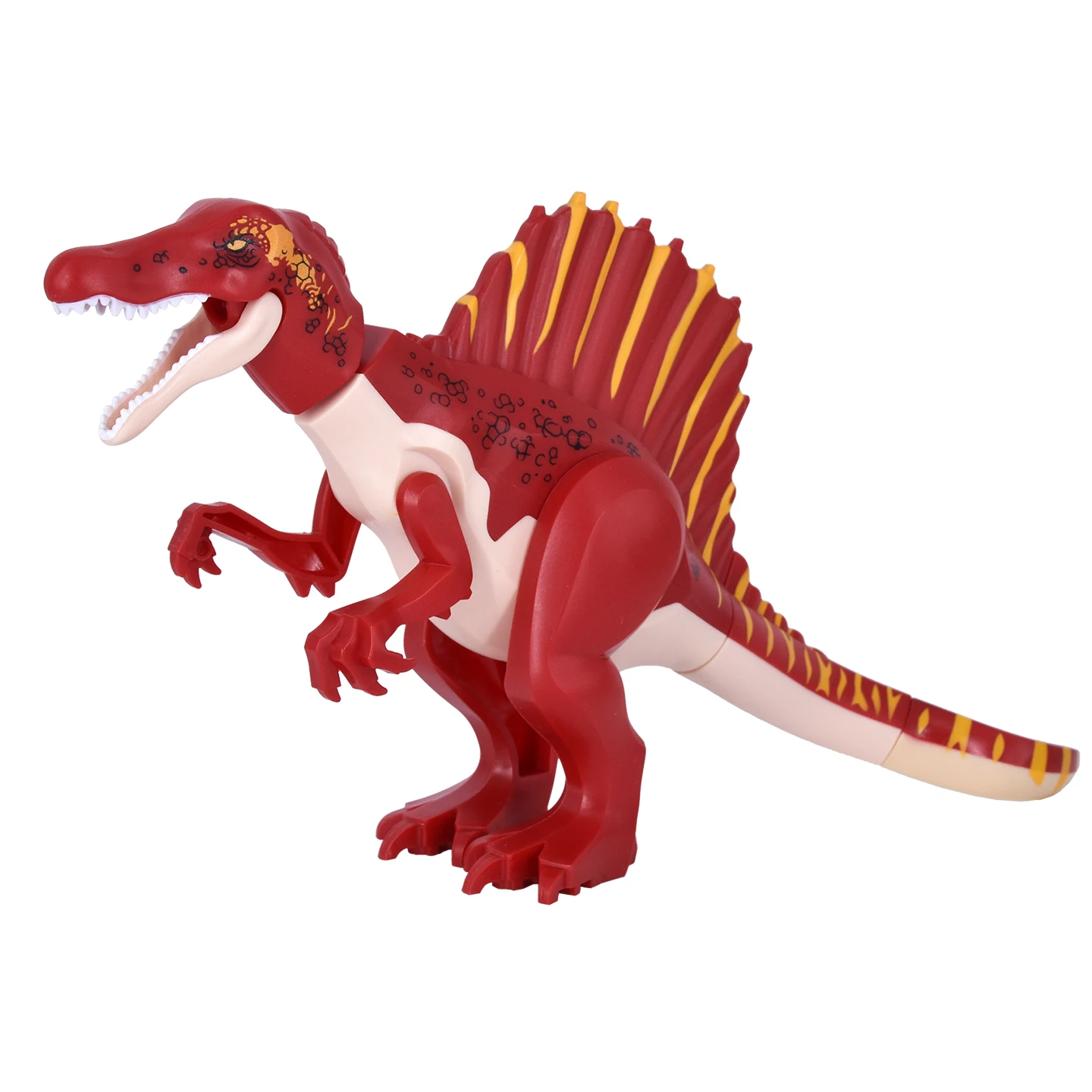 DIY 7 Style Jurassic Dinosaur Spinosaurus Realistic Design Soft Rubber Material Building Bolcks Bricks Dinosauios figures Toy view 5