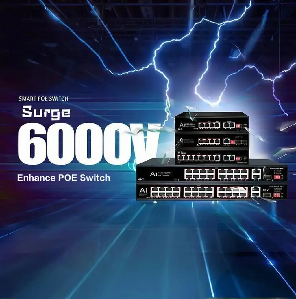 gigabit-ai-poe-switch-4-8-port-6kv-lightning-protection-loop-elimination-vlan-intelligent-restart-250m-extension-network-switch