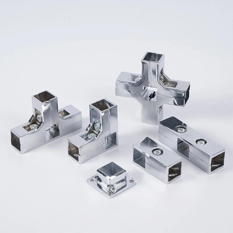 Square pipe connector 25 square pipe joint shelf accessories steel pipe two-way fastener combination accessories