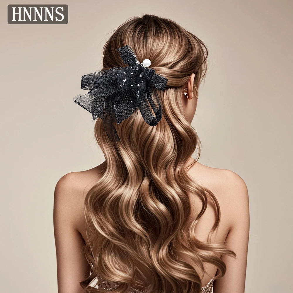 

HNNNS Fashionable Bridal Wedding Hair Clip Handmade Lace Bow Women's Everyday Banquet Dancing Party Hair Accessories YXA181