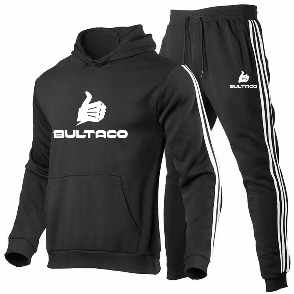 Buitaco Cemoto Motorcycles 2023 Men's New Print Hoodie Cotton Sweatshirt Tops And Pant Fashion Tracksuit Hooded Sportswear Suits