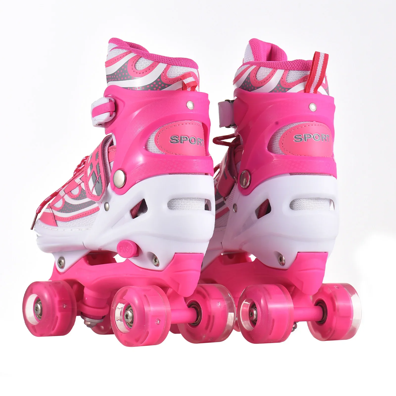 Patines de ruedas brillantes para niños, patines iluminados ajustables para niños, ecológicos, rodamientos silenciosos, niñas de 5 a 8 años