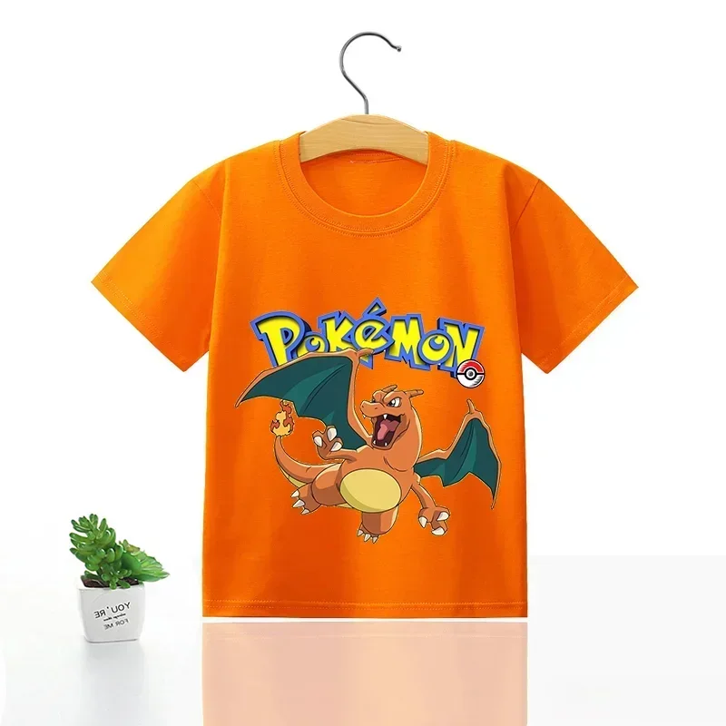 Pokemon Kleding Voor Kinderen Kleurrijk T-Shirt Katoenen Anime Kleding Schattige Pikachu Patroon Tops Basis T-Shirt Kids Jongens Meisjes Cadeau