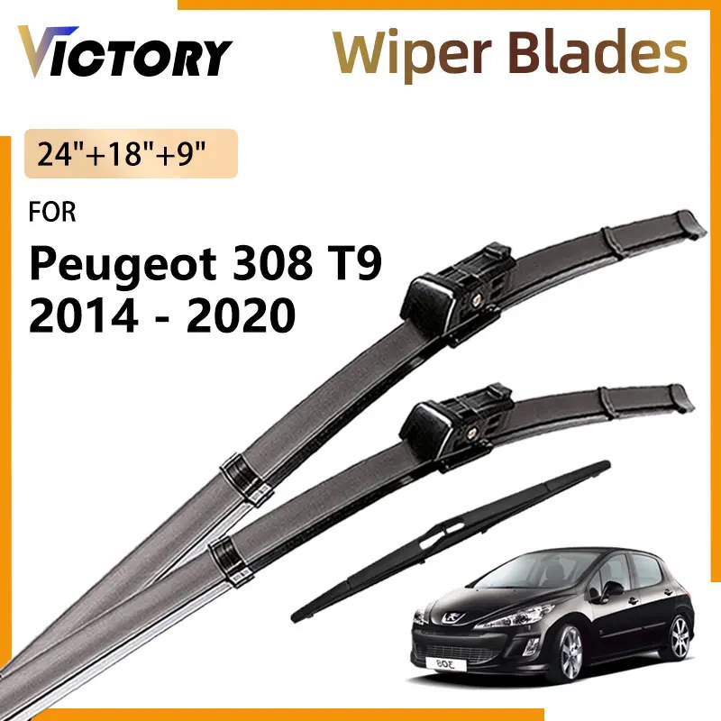 

Front Rear Wiper Blades For Peugeot 308 T9 Hatchback S 2014 - 2020 2018 2017 2015 Accessories Windshield Window Brushes 24"+18"