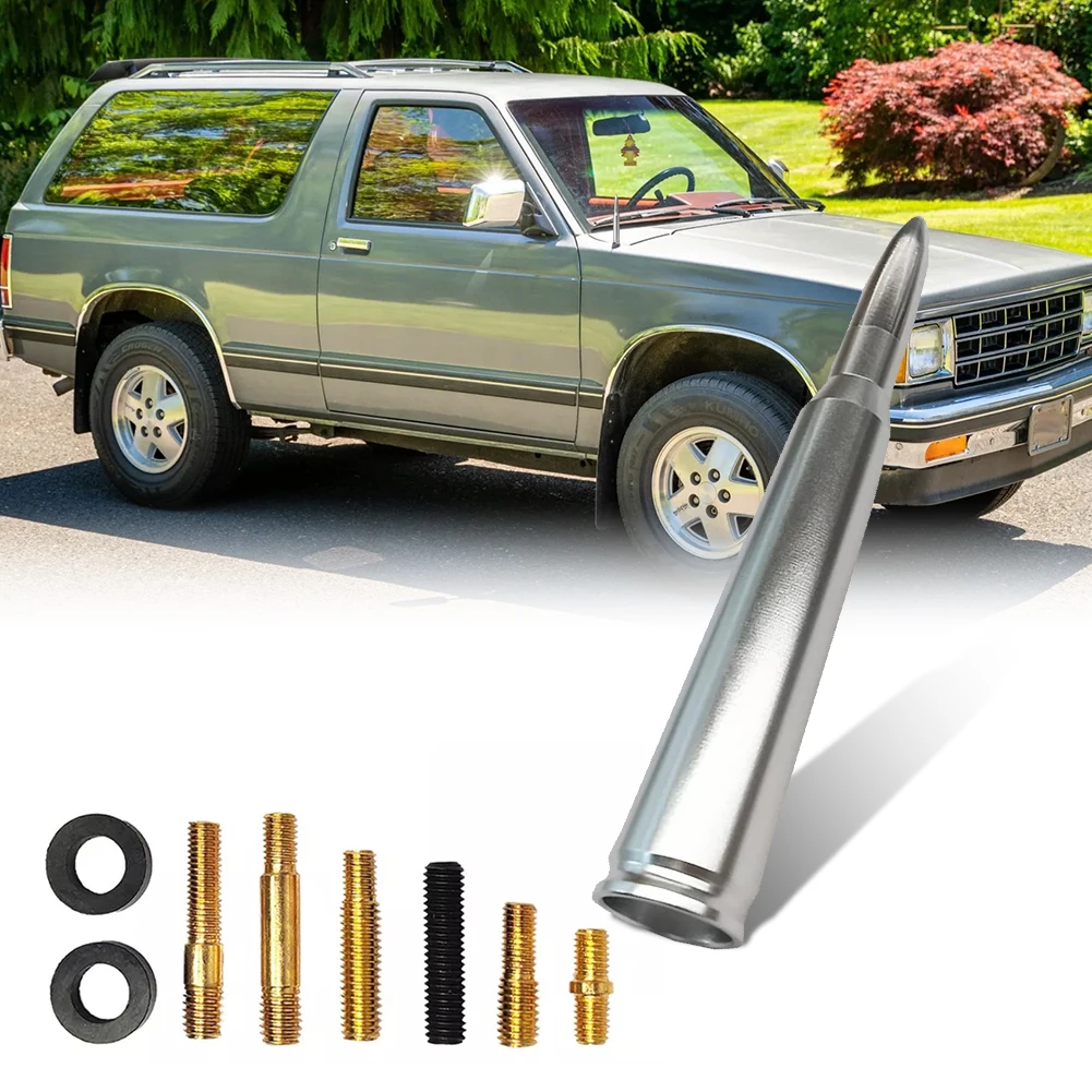 Calr Truck Chrome Bullet Antenna Ford F150 F250 F350 Raptor/Dodge RAM 1500 2500 3500/Chevrolet Silverado & GMC Sierra 1990