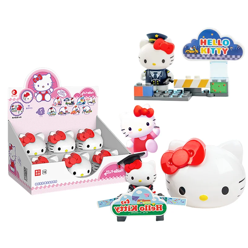 Sanrio Hello Kitty Anime Actionfigur Peripheriemodelle Statue Zusammenbaubares Spielzeug Desktop-Ornament Blindboxen Geburtstagsgeschenke – Detail 4